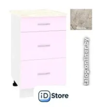 Шкаф напольный Кортекс-мебель Корнелия Лира НШ50р3ш (сирень/марсель)