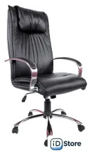 Офисное кресло Деловая обстановка Артекс Хром ХН кожа (черный)