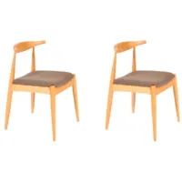 Стулья для кухни и бара TetChair Bull мягкое сиденье (2шт, натуральный/коричневый)