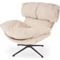 Интерьерное кресло Halmar Roger (бежевый/черный)