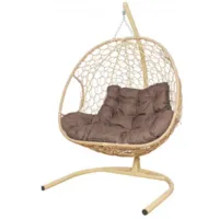 Подвесное кресло M-Group Для Двоих Home / 11820505 (бежевый ротанг/какао подушка)