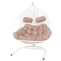 Подвесное кресло M-Group Добрыня / 11460101 (белый ротанг/бежевая подушка)