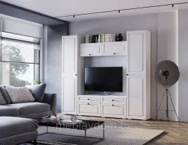 Гостиная Софт - Комплект 5 - Эмаль белая F26/Белый (BTS) 2,4м.