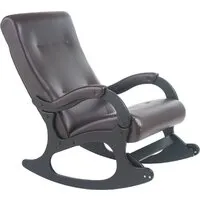 Кресло-качалка Mio Tesoro Бастион-32 (кожзам коричневый/черный)