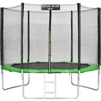 Батут Atlas Sport 312 см - 10ft Basic (с лестницей, внешняя сетка, зеленый)