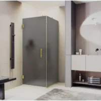 Душевой уголок MaybahGlass 100x100x195 / MGY-1310-3 (графитовое матовое стекло/золото)