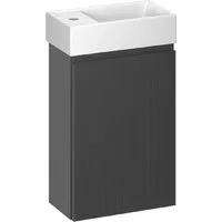 Мебель для ванных комнат Wellsee Тумба под умывальник 2 в 1 WC Area 221802002 (тумба/матовый темно-серый, раковина/глянцевый белый, без ножек)