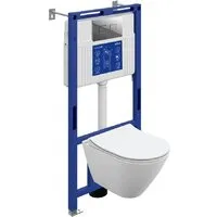 Унитаз подвесной Cersanit City Smart DPL EO Slim Aqua 50 Prime P 69326 (с кнопкой Accento Square хром глянцевый)