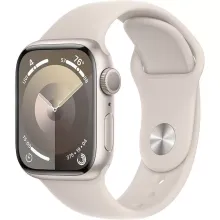 Умные часы Apple Watch Series 9 41 мм (алюминиевый корпус, звездный свет/звездный свет, спортивный силиконовый ремешок M/L)