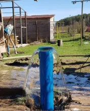 1ый этап - бурение скважины на воду и прокачка