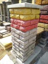 Блок столба забора Дикий камень